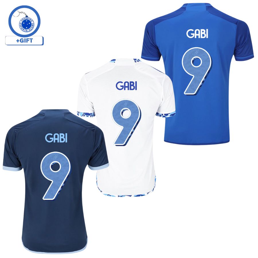 Kit 3 Jersey Cruzeiro GABI 9 Home, Away e Third 2024/25 Gabigol