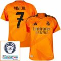 Real Madrid Vini JR. 7 Away Fan Jersey 2024/25 Patches UCL UEFA Foundation (Official Printing)