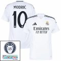 Real Madrid Modric 10 Home Fan Jersey 2024/25 Patches UCL UEFA Foundation (Official Printing)