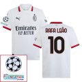 AC Milan Rafa Leão Away Fan Jersey 2024/25 Patches UCL UEFA Foundation (Official Printing)
