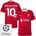Liverpool Home 2024/25 Patches UCL UEFA Foundation (Official Printing)