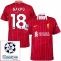Liverpool Home 2024/25 Patches UCL UEFA Foundation (Official Printing)