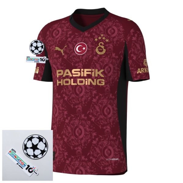 Galatasaray Third Fan Jersey 2025/26 Patches UCL + 10th Anniversary UEFA.