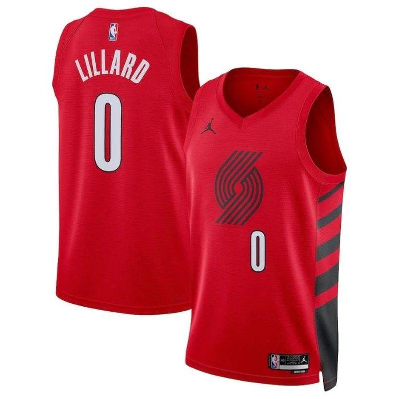 Damian Lillard Portland Trail Blazers 2023 Statement Edition NBA Jersey – Red