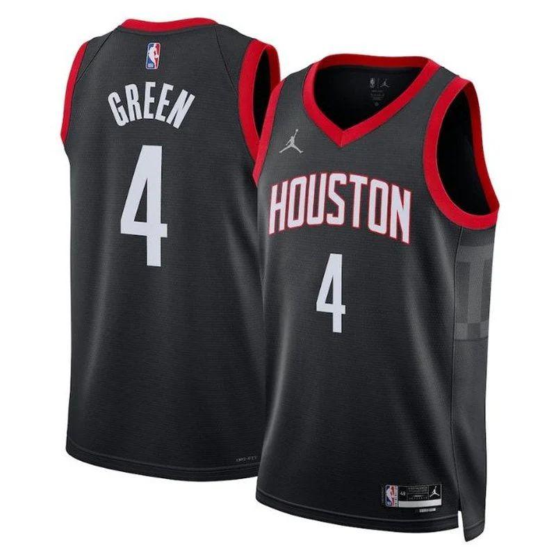 Jalen Green Houston Rockets 2023 Statement Edition Oro NBA Jersey – Black
