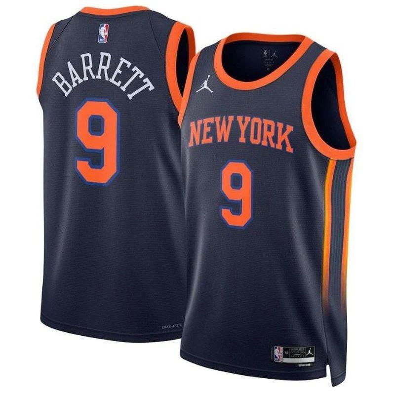 RJ Barrett New York Knicks 2023 NBA Jersey – Statement Edition – Navy