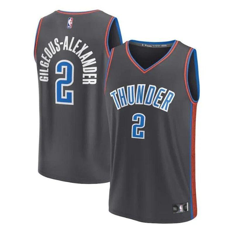 Shai Gilgeous-Alexander Oklahoma City Thunder 2023 Fastbreak Unisex NBA Jersey – City Edition – Anthracite