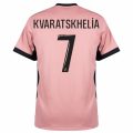 Paris Saint-Germain Kvaratskhelia 7 Fan Jersey Third Jordan 2023/24 Patches UCL UEFA Foundation (Official Printing)