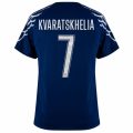 Paris Saint-Germain Kvaratskhelia 7 Fan Jersey Fourth Jordan 2024/25 Patches UCL UEFA Foundation (Official Printing)