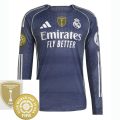 Real Madrid Away Long Sleeve Fan Jersey 2025/26 – Patch 2025 Club World Cup + FIFA Intercontinental Champions
