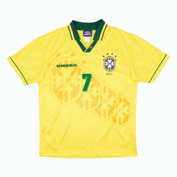 Brazil Home Bebeto 7 Retro Jersey 1994 World cup