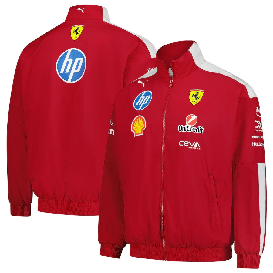 Scuderia Ferrari Puma F1 2025 Oversized Full-Zip Jacket – Dark Red