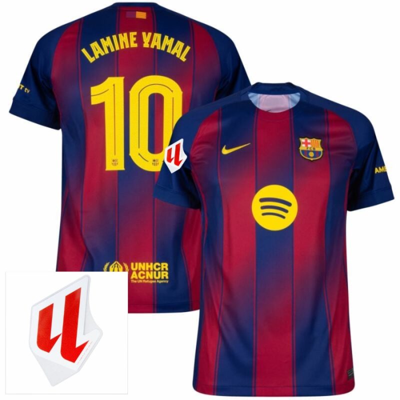Barcelona Lamine Yamal 10 Home Fan Jersey 2025/26 – La Liga Patch