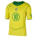 Brazil Ronaldinho 10 Retro Home Fan Jersey 2004-2005 (Reissue)