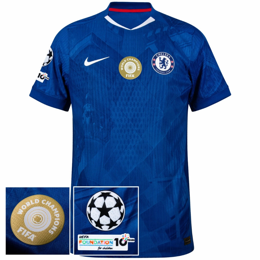 Chelsea Home Authentic Player 2025/26 – Patchs Club World Cup UCL UEFA (Official Printing)